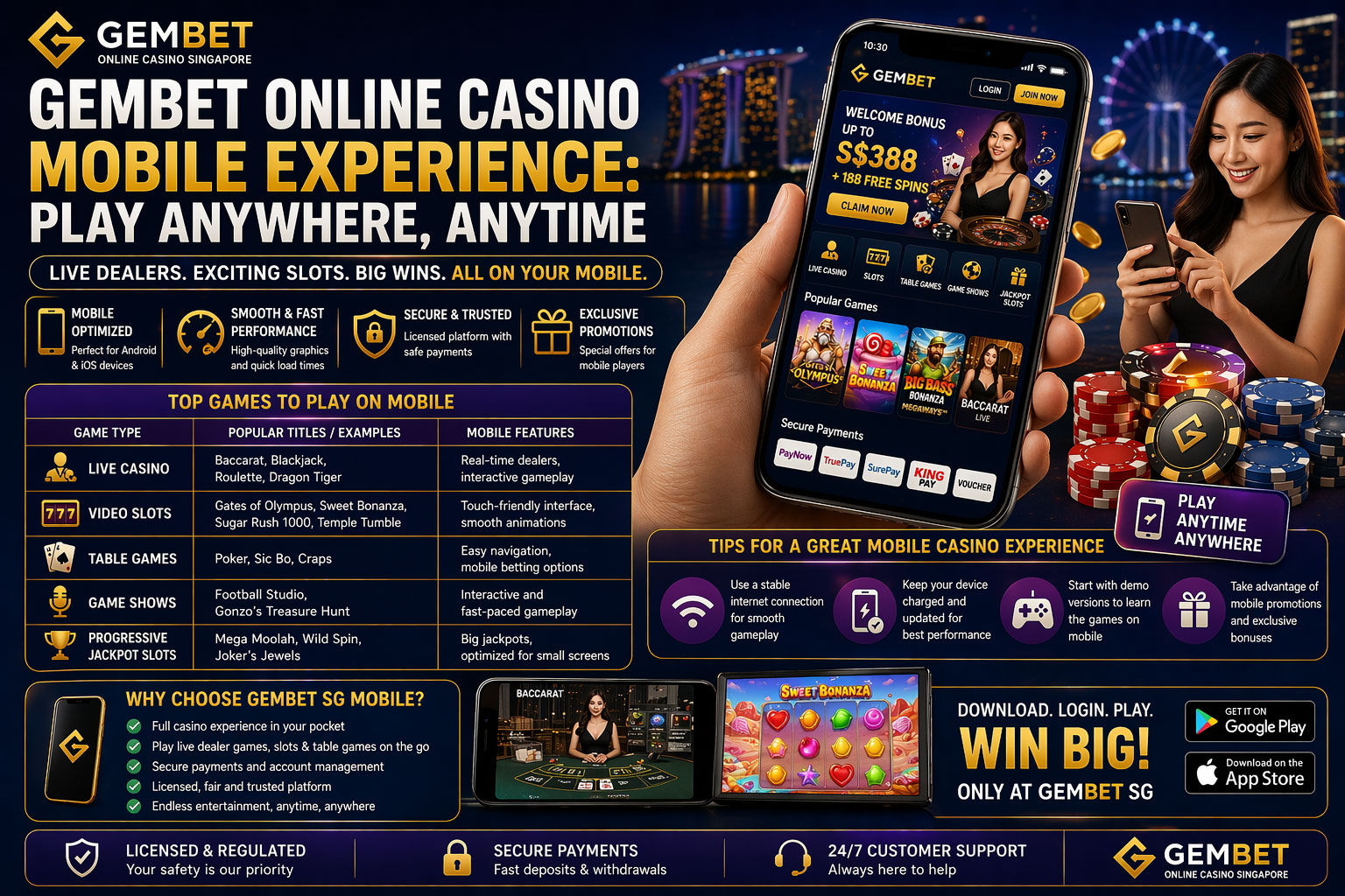 Gembet Online Casino Mobile Experience