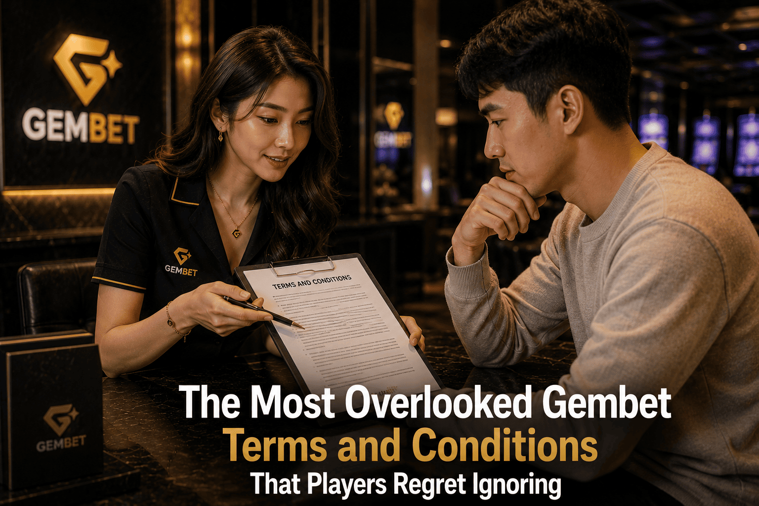 Player reviewing overlooked terms and conditions on Gembet before withdrawing winnings