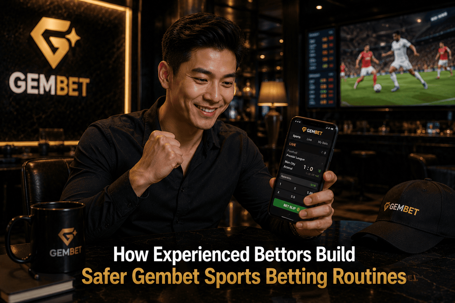 Focused bettor following safer Gembet Sports Betting routines inside a luxury sportsbook