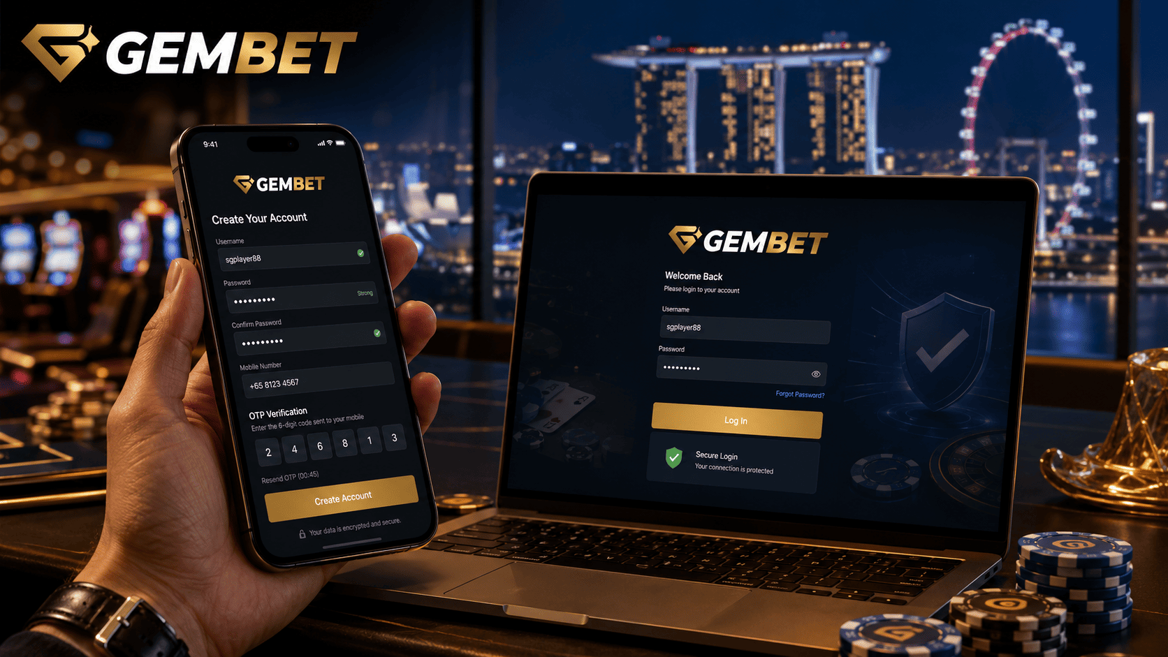 Registration and login guide for Gembet 88 Singapore users