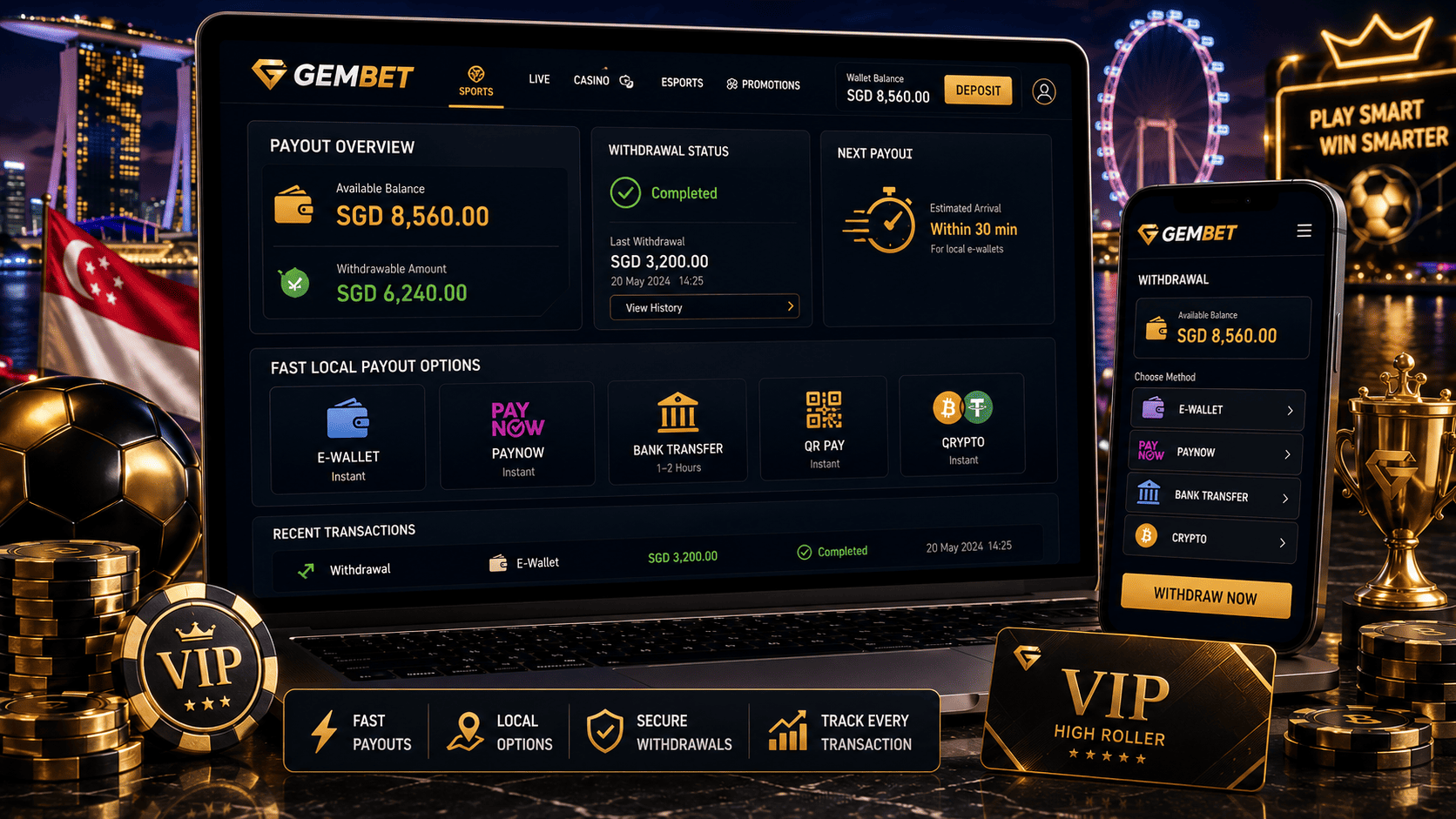 Sports betting in Singapore fast local payout options for bankroll cashflow