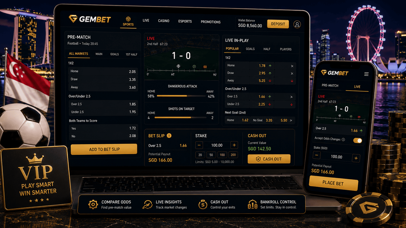 Sports Betting in Singapore pre-match and live in-play strategy guide