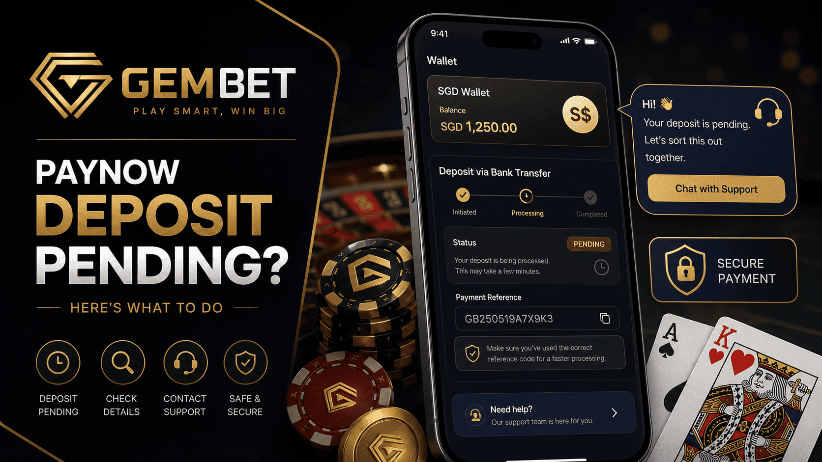 PayNow deposit pending guide for Gembet payment error bonus tracking and failed deposit fixes
