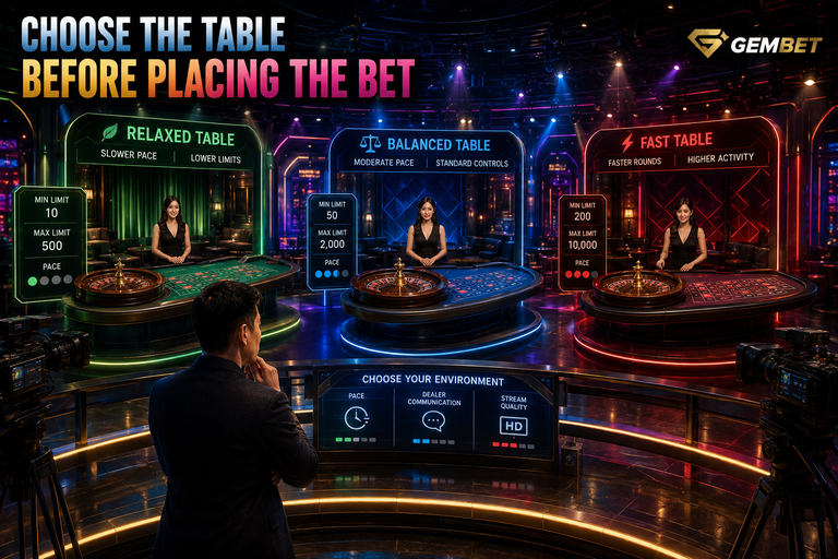 Live roulette table selection in Singapore