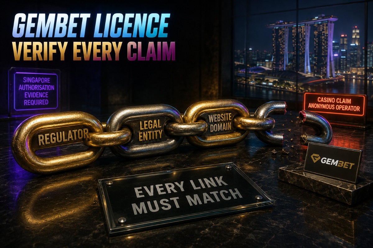 Gembet licence Singapore verification through regulator, operator, and service-scope evidence