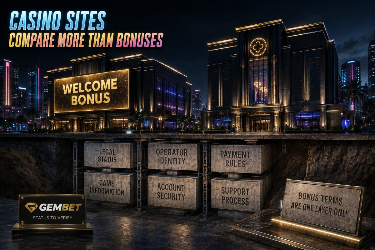 Casino sites compared through rules, licensing, payments, games, security, and bonus terms