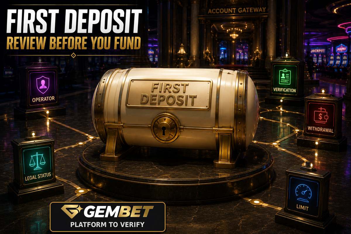 First deposit review for a new casino player before money enters an account