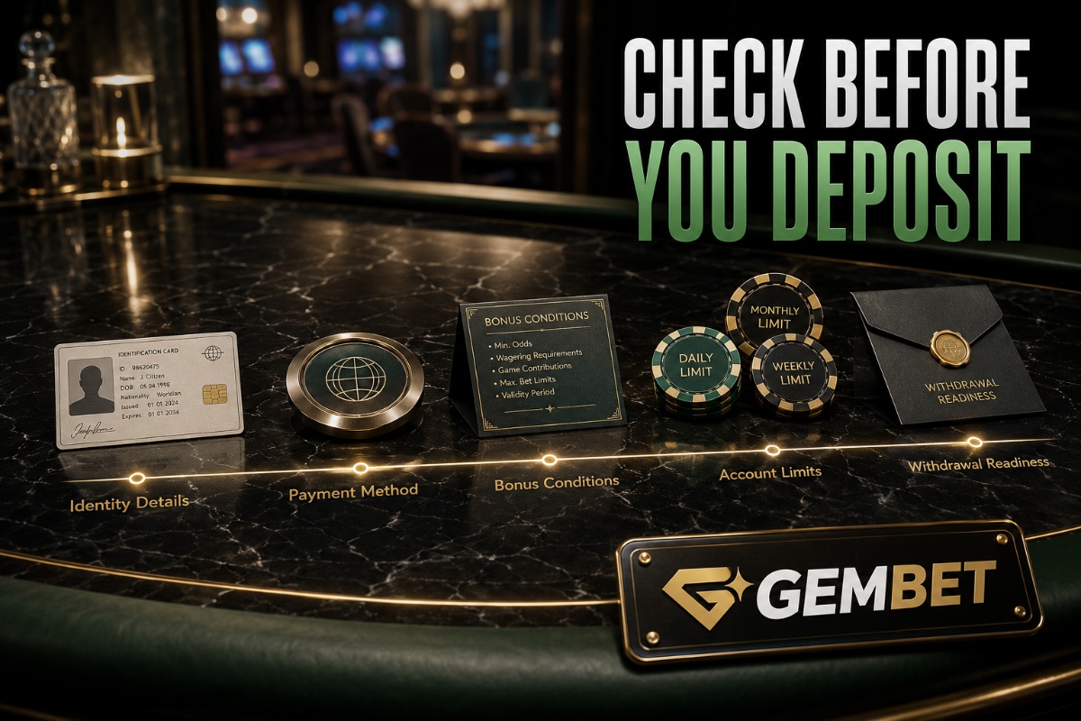 Casino account checks before registration and making a first deposit