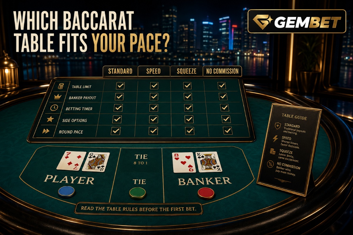 Live baccarat in Singapore compared by table limits speed commission and format
