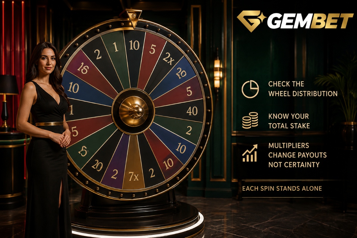 Dream Catcher casino live wheel guide with numbered segments and multipliers