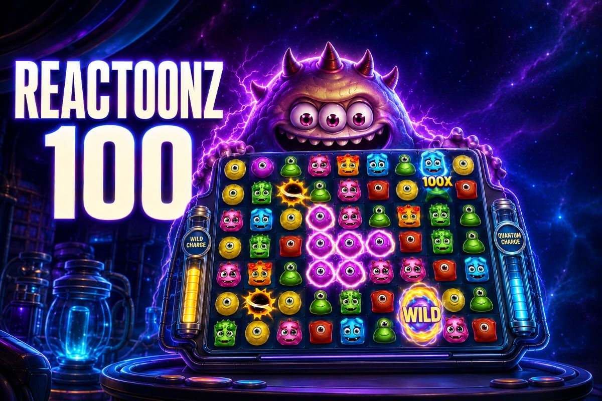 Reactoonz 100 colourful 7x7 grid with Gargantoon and Quantum features