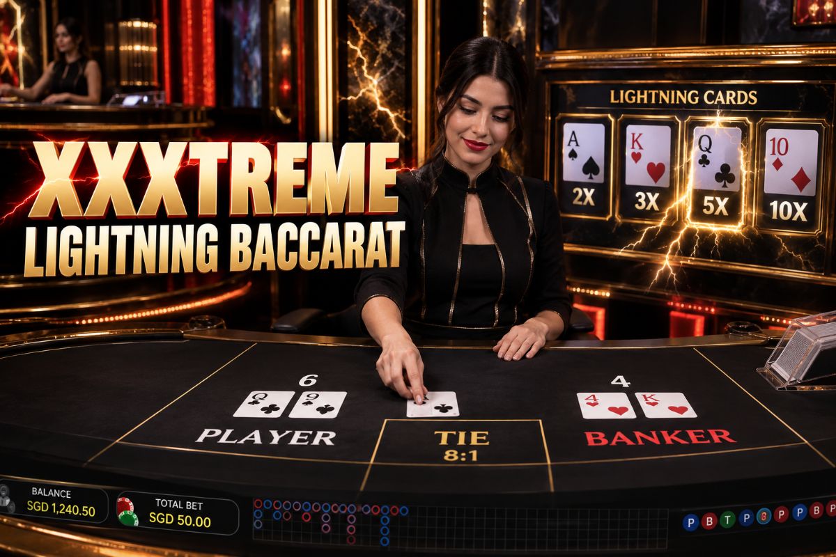 Xxxtreme Lightning Baccarat live game with Lightning Cards and multiplier payouts