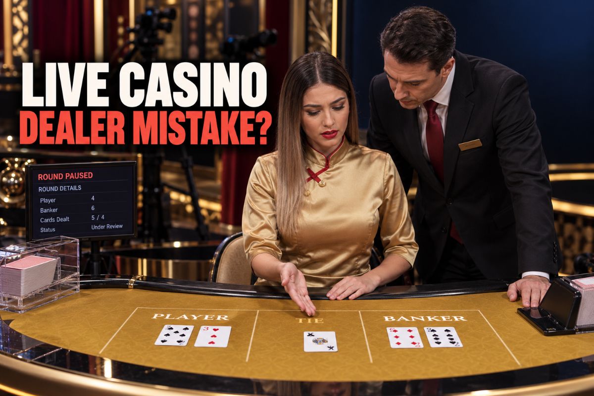 Live Casino Dealer Mistake during a live baccarat round under review